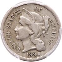 1882 Nickel 3C PCGS Fine Details