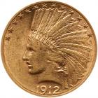 1912-S $10 Indian ANACS AU55