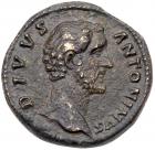 Divus Antoninus Pius. AE Sestertius (25.82 g), died AD 161 Choice VF