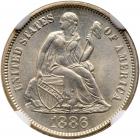 1886 Liberty Seated 10C NGC MS64 - 2