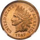 1867 Indian Head 1C NGC PF67 RD