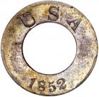 1852 Pattern Gold Dollar. Silver, plain edge, thin planchet. Judd-138. Pollock-165. Low Rarity 7