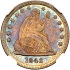 1842 Liberty Seated 25C. Lg Date NGC MS65