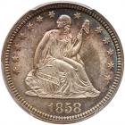 1858 Liberty Seated 25C PCGS MS65