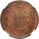 1864 2C. Sm Motto NGC MS66 RB