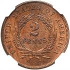 1864 2C. Sm Motto NGC MS66 RB - 2