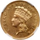 1857-S $3 Gold NGC AU55