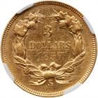 1857-S $3 Gold NGC AU55 - 2