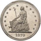 1870 Pattern Quarter Dollar. Aluminum, reeded edge. Judd-886. Pollock-985. High Rarity 7