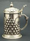 Early 20th Century German Silver Stein with 3, 18th Century Reproduction German Talers