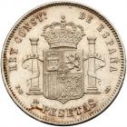 Spain. Pair of 5 Pesetas, 1878 (78)EM-M and 1891 (91)-PG M EF - 2