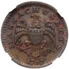 1787 Massachusetts Half Cent Ryder 4-C Rarity-1 NGC AU Details Corrosion - 2