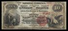 1882, $10 National Bank Note. Brown Back. First NB of Hutchinson, Kansas