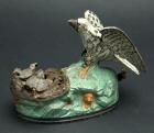 Original, Antique 19th Century "Eagle and Eaglets " Cast Iron Mechanical Bank, Scarce