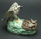 Original, Antique 19th Century "Eagle and Eaglets " Cast Iron Mechanical Bank, Scarce - 2