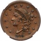 1839 N-4 R1 Silly Head NGC graded AU55