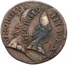 Great Britain. Counterfeit or 'Evasion' Halfpenny Mint Error, 1775 VF