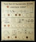 A partially completed Numismatic Error Lincoln Cents Coin Board