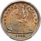 1838 Liberty Seated 10C. Lg Stars PCGS MS65