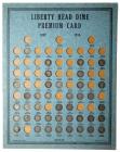 A Liberty Head Dime Coin Board made by J. Oberwise in 1938