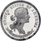 1869 Pattern Quarter Dollar. Aluminum, reeded edge. Judd-737. Pollock-818. High Rarity 7