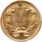 1868 $3 Gold PCGS MS62 - 2