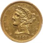 1842-D $5 Liberty. Sm Date PCGS AU53