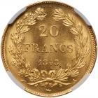 France. 20 Francs, 1848-A NGC MS64 - 2