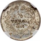 France. 1/4 Franc, 1840-A NGC MS64 - 2