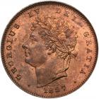 Great Britain. Third Farthing, 1827 NGC MS65 RB