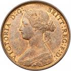 Great Britain. Halfpenny, 1871 NGC MS64 RB