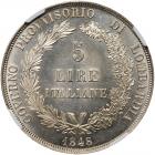 Italian States: Lombardy. 5 Lire, 1848-M NGC MS63 - 2