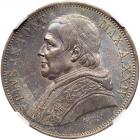 Italian States: Papal/Roman States. 5 Lire, 1870 NGC MS62