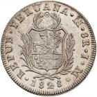 Peru. 8 Reales, 1828-JM (Lima) Almost Unc to Unc.