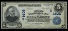 1902, $5 National Bank Note. Plain Back. First NB of Chattanooga, TN. Ch. #1606. Legacy About New 53