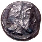 Philistia, Gaza. Silver Drachm (2.77 g), 5th-4th centuries BC About Fine