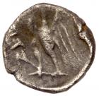 Judaea, Ptolemaic occupation. Ptolemy II Philadelphos. Silver 1/4 Ma'ah Obol - Tetartemorion (0.18 g), 285-246 BC - 2