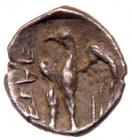 Judaea, Ptolemaic occupation. Ptolemy II Philadelphos. Silver 1/4 Ma'ah Obol - Tetartemorion (0.23 g), 285-246 BC - 2