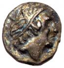 Judaea, Ptolemaic occupation. Ptolemy II Philadelphos. Silver 1/4 Ma'ah Obol - Tetartemorion (0.10 g), 285-246 BC