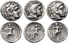 3-Piece lot of Alexander the Great Silver Tetradrachms Fine to VF