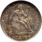 1870 Liberty Seated H10C NGC MS62