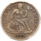 1864-S Liberty Seated 10C PCGS VF30