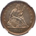 1840 Liberty Seated 25C. Drapery NGC AU Details