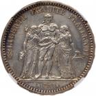 France. 5 Francs, 1871-A NGC About Unc