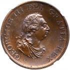 Great Britain. Halfpenny, 1799 NGC MS64 BR