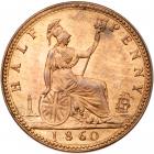 Great Britain. Halfpenny, 1860 NGC MS65 RB - 2