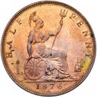 Great Britain. Halfpenny, 1876-H NGC MS65 RB - 2