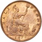 Great Britain. Halfpenny, 1877 NGC MS63 RB - 2