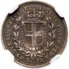 Italian States: Sardinia. 25 Centesimi, 1833-P NGC AU50 - 2