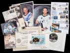 Apollo 11 Collection: Autographed NASA Color Portraits by Buzz Aldrin & Mike Collins, Apollo 11 Insignia on Beta Cloth, Medallio